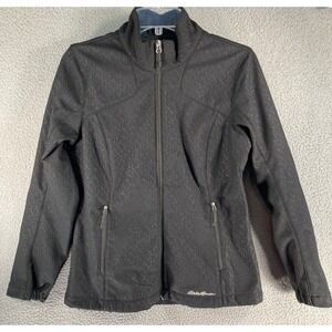 Eddie Bauer Jacket Women's Medium Black Full Zip Mock‎ Neck Zip Pockets